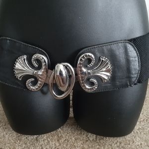 Black belt with silver design